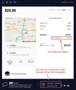 Uber email confirmation