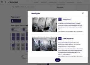 Finnair seat selection UX
