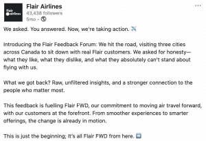 Flair Airlines Feedback Forum